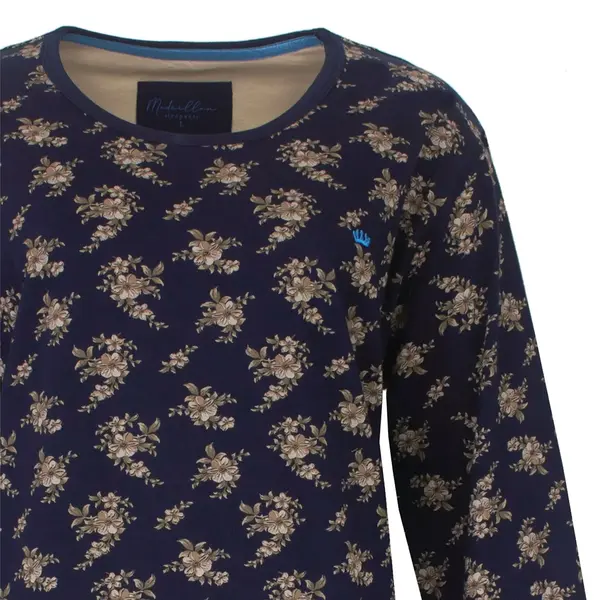 Medaillon dames nachthemd lange mouw - Dark Blue Medaillon dames nachthemd lange mouw - Dark Blue