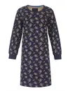 Medaillon dames nachthemd lange mouw - Dark Blue