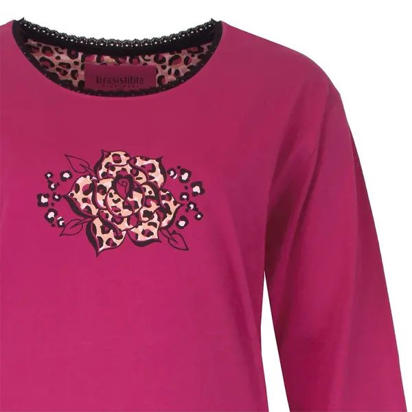 Irresistible dames nachthemd lange mouw - Pink Irresistible dames nachthemd lange mouw - Pink