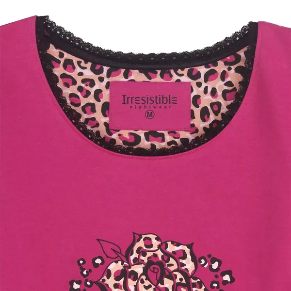 Irresistible dames nachthemd lange mouw - Pink Irresistible dames nachthemd lange mouw - Pink