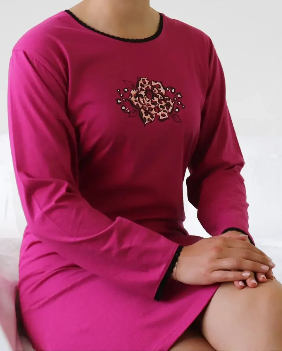 Irresistible dames nachthemd lange mouw - Pink Irresistible dames nachthemd lange mouw - Pink