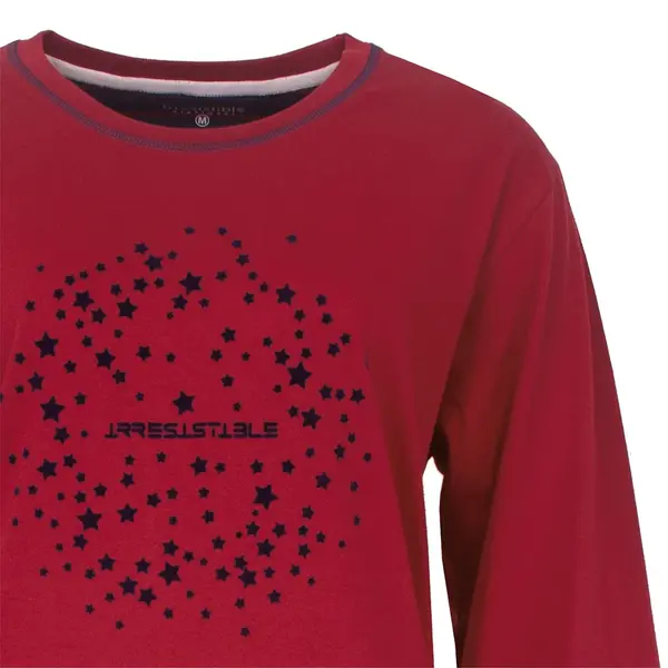 Irresistible dames nachthemd lange mouw - Red Stars Irresistible dames nachthemd lange mouw - Red Stars