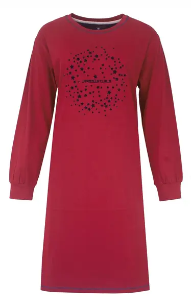 Irresistible dames nachthemd lange mouw - Red Stars Irresistible dames nachthemd lange mouw - Red Stars
