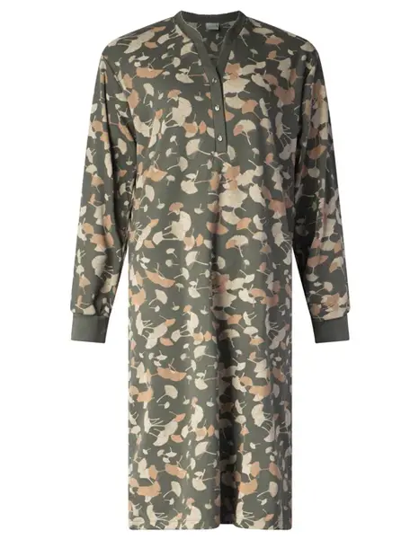 Lunatex dames nachthemd - Warme Dikke Tricot - Leaves - Katoenen dames nachtjapon Lunatex dames nachthemd - Warme Dikke Tricot - Leaves - Katoenen dames nachtjapon