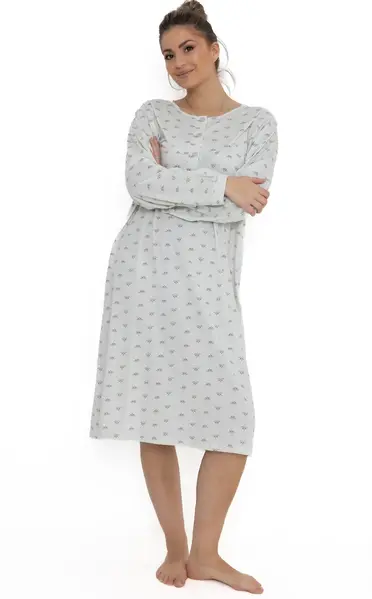 Cocodream dames nachthemd lange mouw - Katoen - Leli Cocodream dames nachthemd lange mouw - Katoen - Leli