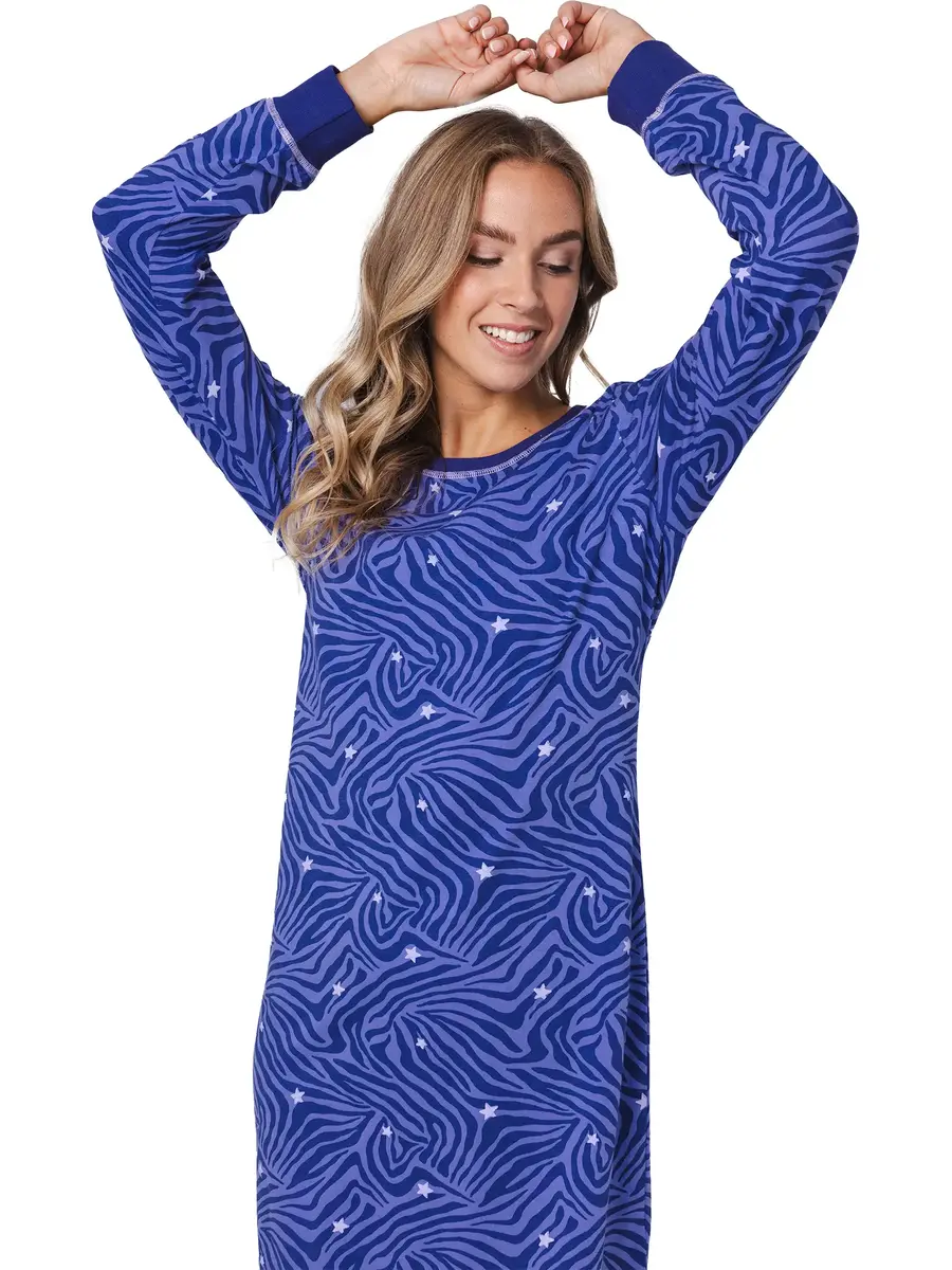 Rebelle dames nachthemd lange mouw - Extra lang - Paars