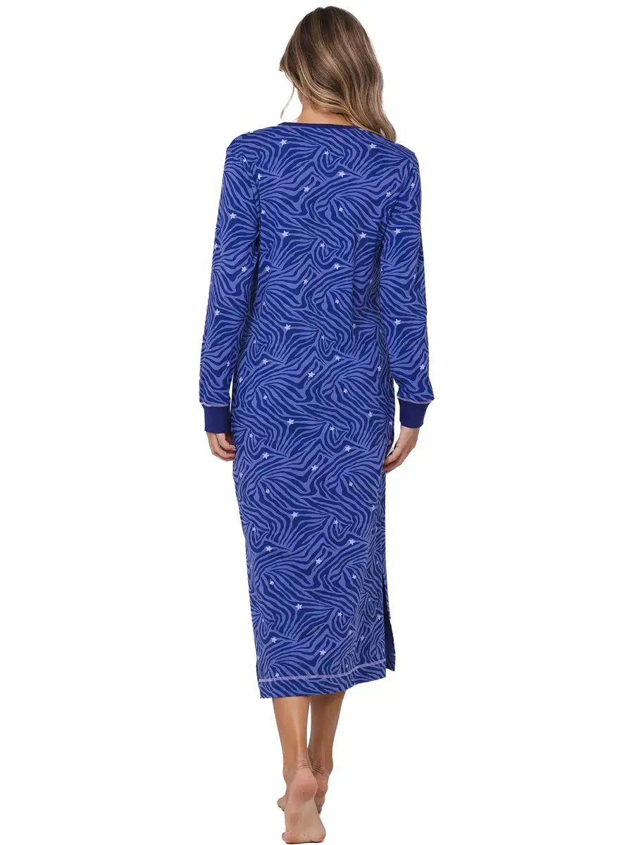 Rebelle dames nachthemd lange mouw - Extra lang - Paars