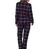 Rebelle dames pyjama Flanel -Donker Blauw - 100% katoenen pyjama met knoopsluiting en lange mouwen