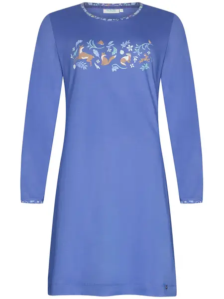 Rebelle dames nachthemd lange mouw -Blauw Rebelle dames nachthemd lange mouw -Blauw