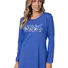 Rebelle dames nachthemd lange mouw -Blauw