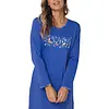 Rebelle dames nachthemd lange mouw -Blauw