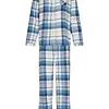 Pastunette Dames Pyjama Flanel met knoopsluiting - Blauw