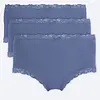Nina von C 3-pack dames Taille slips - Kanten modal dames onderbroek - Katoenen kruisje