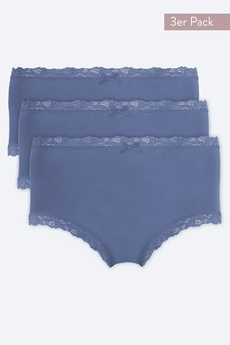 Nina von C 3-pack dames Taille slips - Kanten modal dames onderbroek - Katoenen kruisje Nina von C 3-pack dames Taille slips - Kanten modal dames onderbroek - Katoenen kruisje