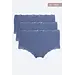 Nina von C 3-pack dames Taille slips - Kanten modal dames onderbroek - Katoenen kruisje - Blauw