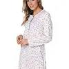 Pastunette Dames nachthemd katoen met lange mouwen - Wit - 100% katoenen nachtjapon dames - Copy