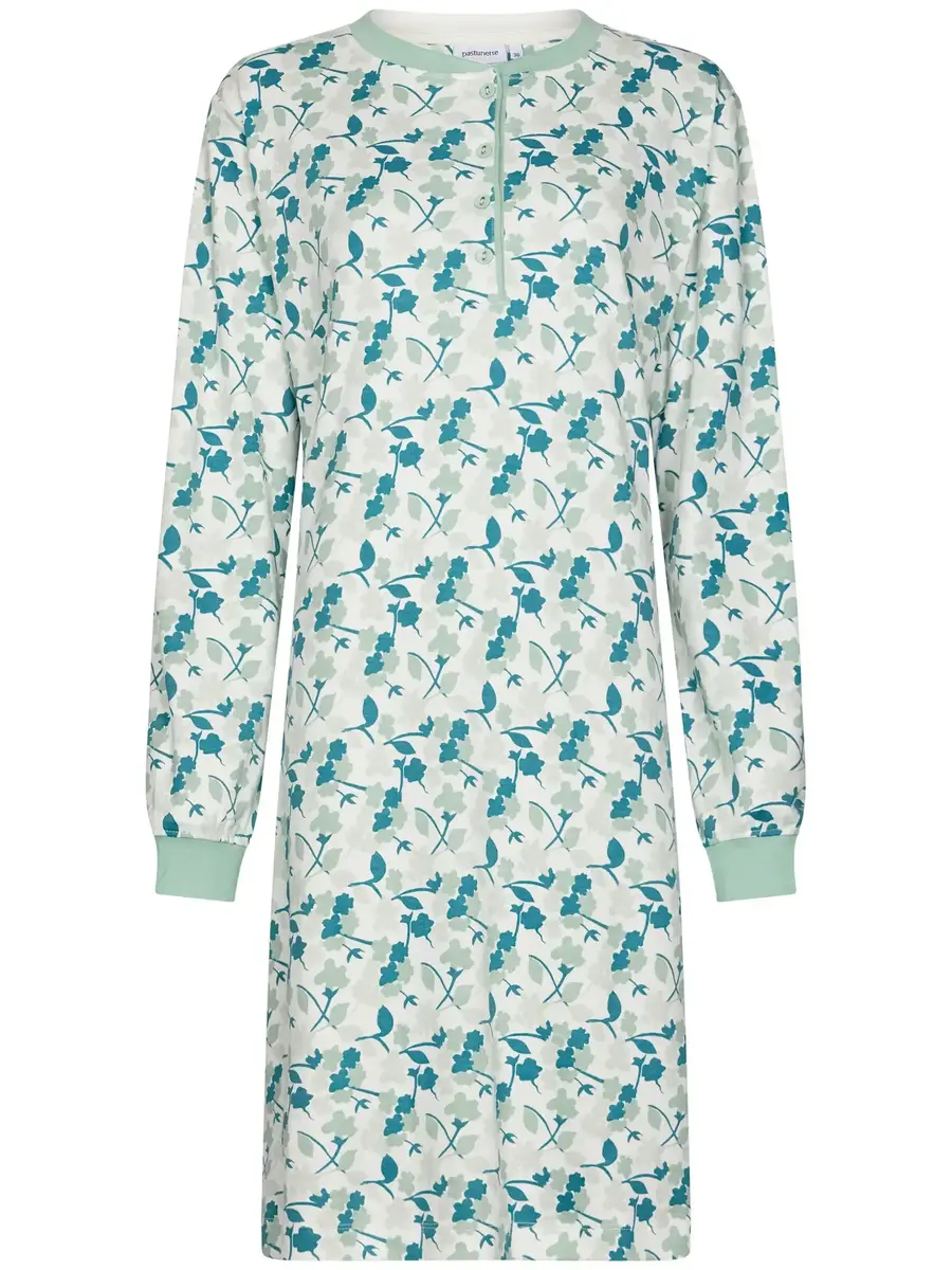 Pastunette dames nachthemd met knoopsluiting - Groen