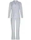 Pastunette Dames Pyjama met knoopsluiting - Blauw streep
