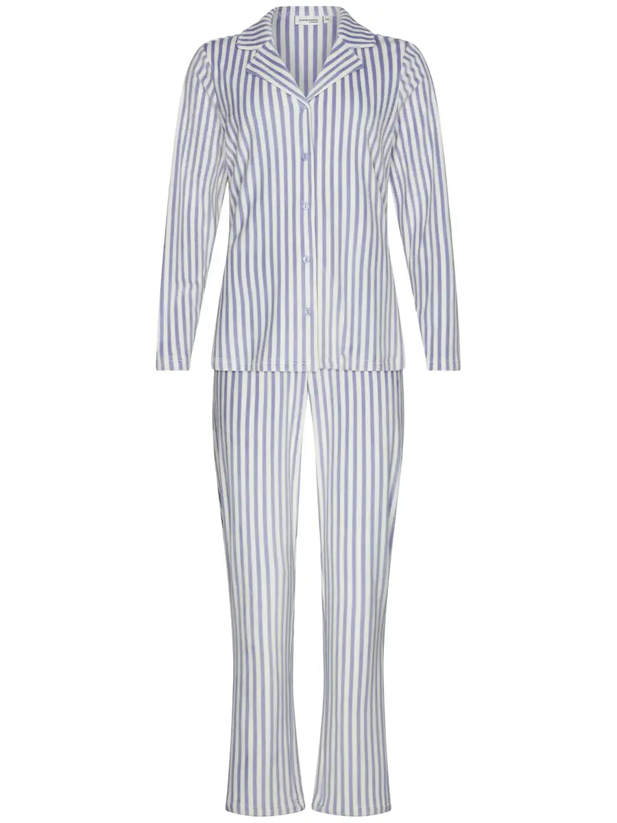 Pastunette Dames Pyjama met knoopsluiting - Blauw streep