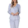 Pastunette Dames Pyjama met knoopsluiting - Blauw streep