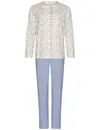 Pastunette dames katoenen pyjama met knoopsluiting -Blauw