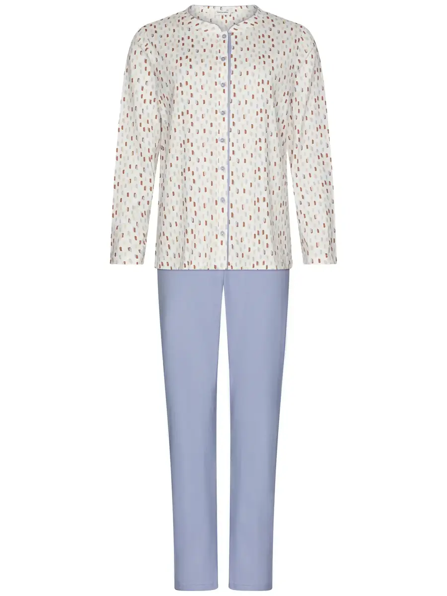 Pastunette dames katoenen pyjama met knoopsluiting -Blauw