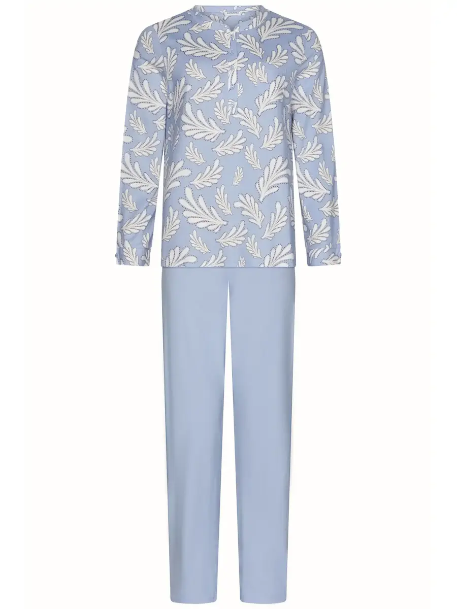 Pastunette dames katoenen pyjama lange mouwen - Blauw