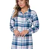 Pastunette dames nachthemd Flanel met knoopsluiting- Blauw