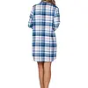 Pastunette dames nachthemd Flanel met knoopsluiting- Blauw