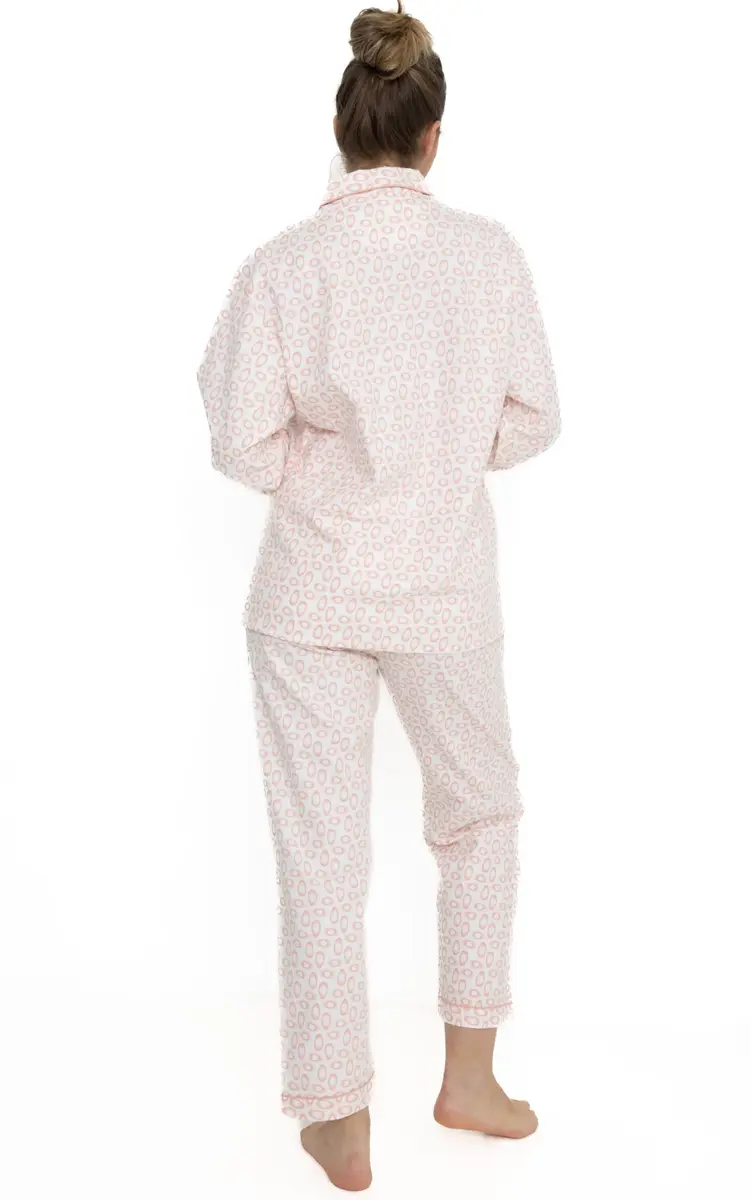 Lunatex flanellen pyjama dames - Classic egg