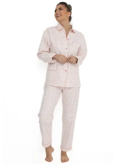 Lunatex flanellen pyjama dames - Classic egg Lunatex flanellen pyjama dames - Classic egg
