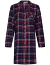 Rebelle dames nachthemd Flanel met knoopsluiting- Donkerblauw