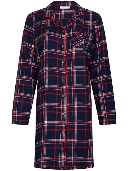 Rebelle dames nachthemd Flanel met knoopsluiting- Donkerblauw Rebelle dames nachthemd Flanel met knoopsluiting- Donkerblauw