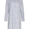 Pastunette dames nachthemd met knoopsluiting-Blauw streep