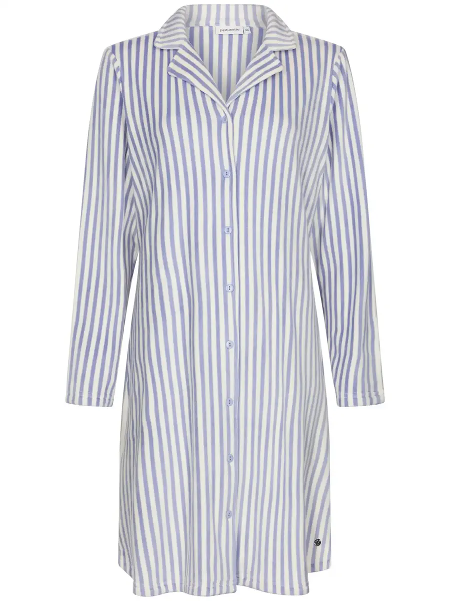 Pastunette dames nachthemd met knoopsluiting-Blauw streep