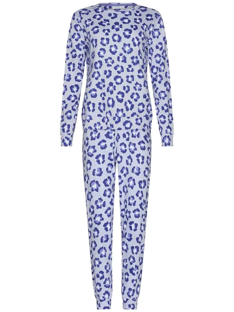 Rebelle Dames Pyjama katoen met lange mouwen - Leopard Lilac