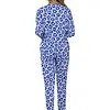 Rebelle Dames Pyjama katoen met lange mouwen - Leopard Lilac