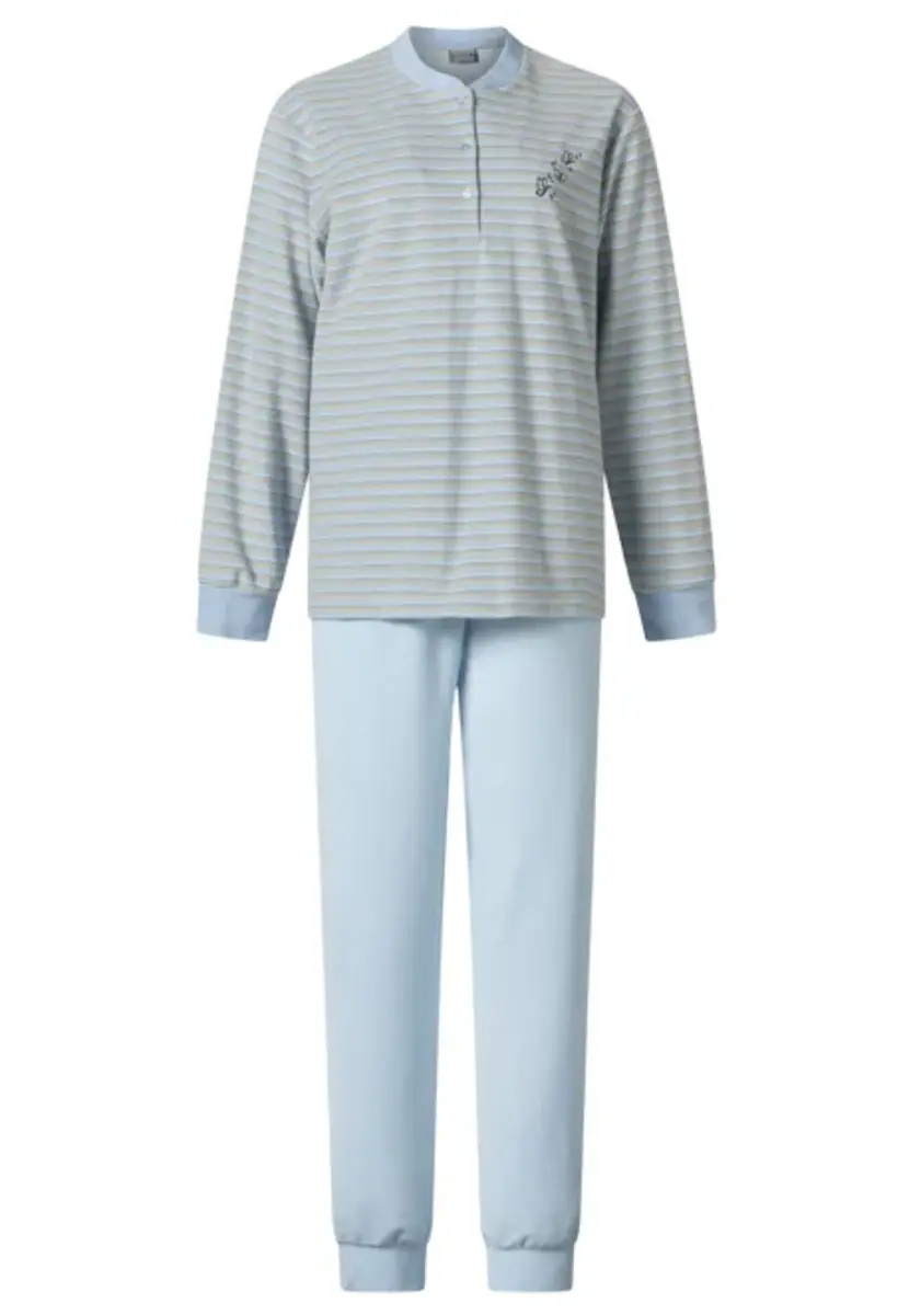 Lunatex badstof dames pyjama - Streep - Warme winter pyjama Lunatex badstof dames pyjama - Streep - Warme winter pyjama