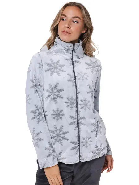 Rebelle Huispak Dames Fleece - Grijs - 2-delig warm winter huispak vrouwen Rebelle Huispak Dames Fleece - Grijs - 2-delig warm winter huispak vrouwen