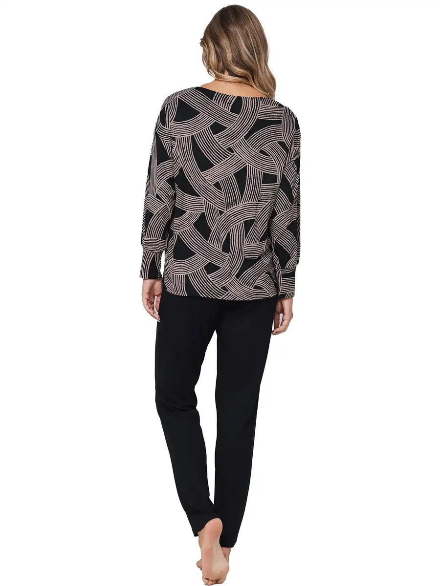 Pastunette dames pyjama lange mouwen - Zwart