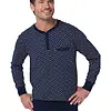 Pastunette Heren katoenen pyjama met lange mouwen - Linear Blauw