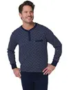 Pastunette Heren katoenen pyjama met lange mouwen - Linear Blauw