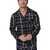 Pastunette Flanellen Heren Pyjama met knoopsluiting  - Donkerblauw