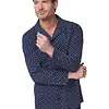 Pastunette Heren Pyjama katoen met knoopsluiting - Linear Donkerblauw