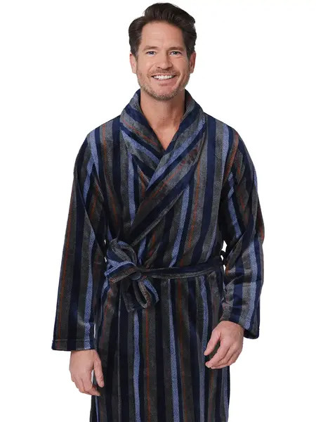 Pastunette Fleece heren badjas - 115CM - DonkerBlauw Pastunette Fleece heren badjas - 115CM - DonkerBlauw