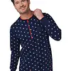 Pastunette Heren Nachthemd - Donkerblauw met print