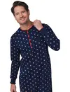 Pastunette Heren Nachthemd - Donkerblauw met print