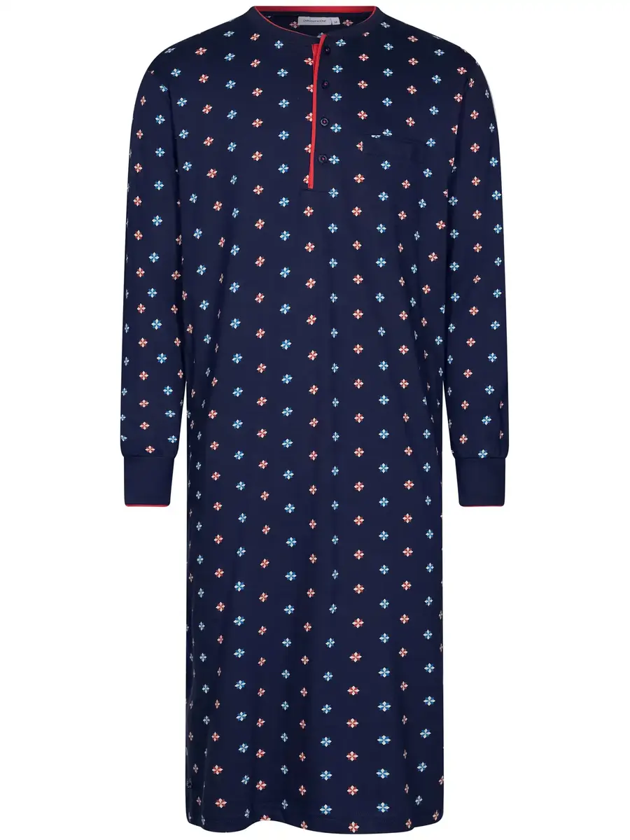 Pastunette Heren Nachthemd - Donkerblauw met print