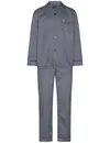 Robson satijnen Heren Pyjama met knoopsluiting  - Donkerblauw