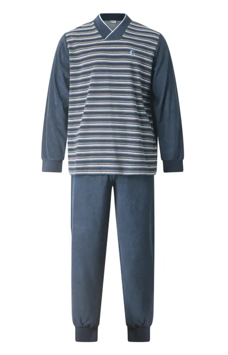 Gentlemen Warme heren pyjama badstof - Streep - Winter pyjama met boordjes - Copy Gentlemen Warme heren pyjama badstof - Streep - Winter pyjama met boordjes - Copy